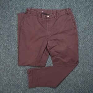 Indochino Pants Mens 34x32 Red Chino Trousers Straight Flat Front‎ *